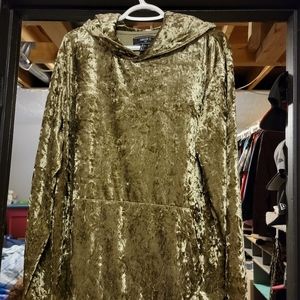 Forever 21 Crushed velvet hooded shirt